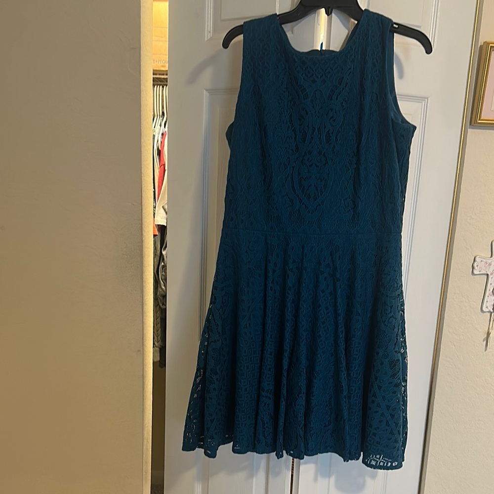 Danny & Nicole Blue Pleated Midi Dress for Wedding Guest